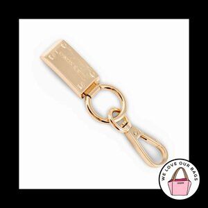 CHARLES & KEITH Gold Brass Metal Thick Rectangle Fob Bag Charm Keychain Hang Tag
